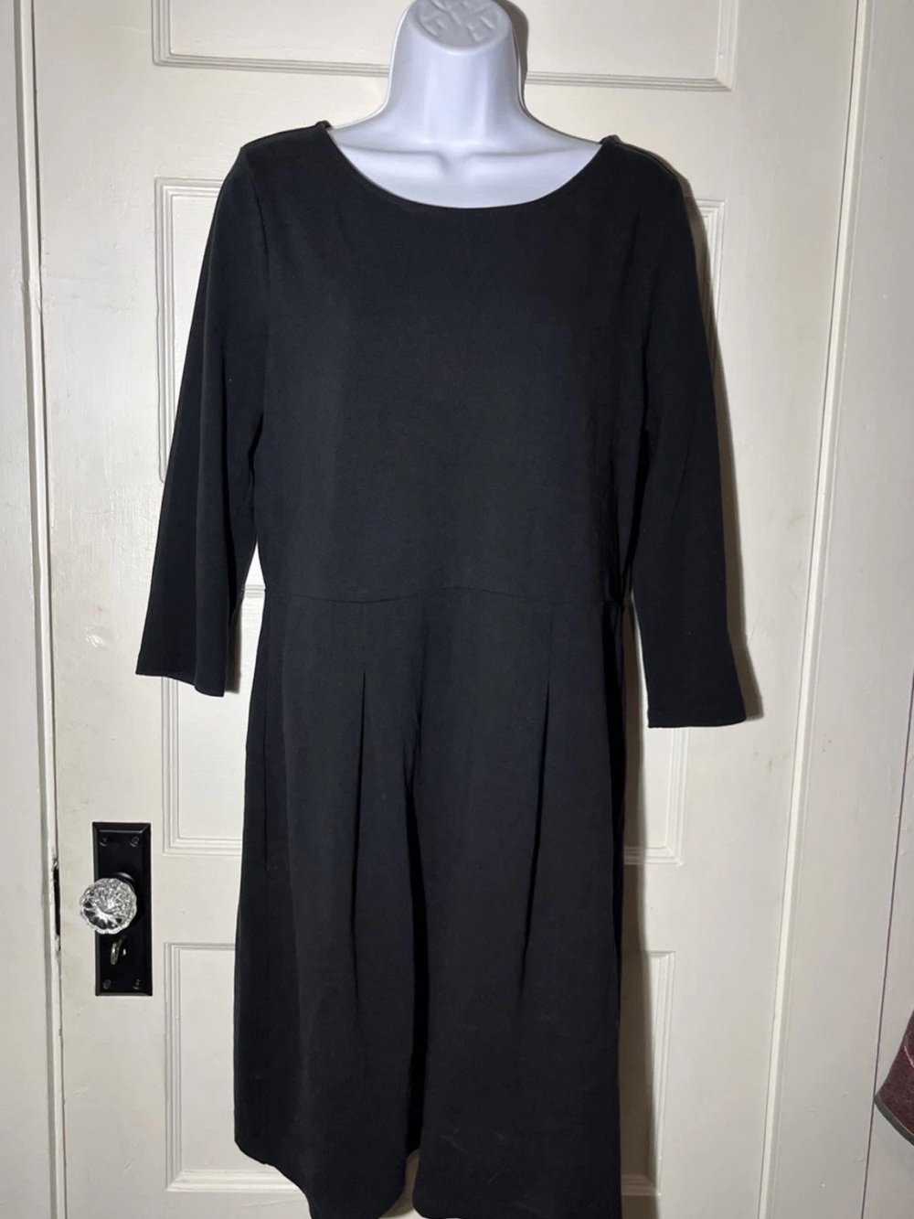 Women’s Dress Size 14 Garnet Hill Black 3/4 Sleeve